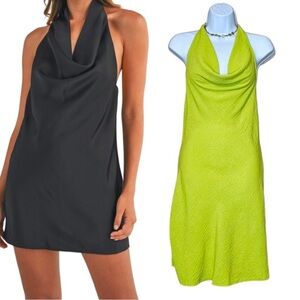See You Monday Lime Halter Dress